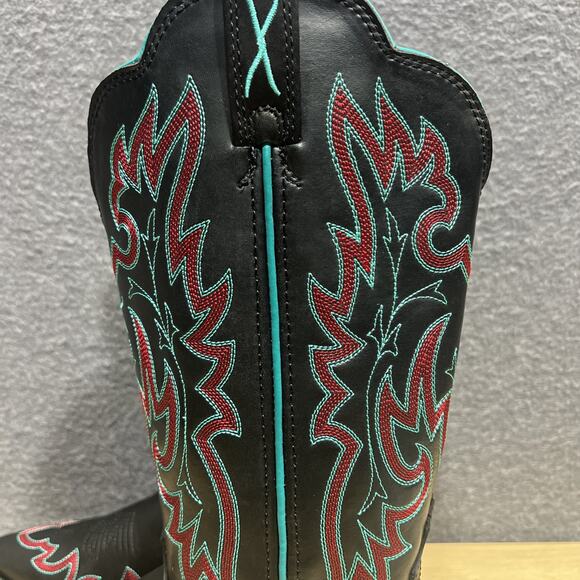 Twisted X Western Boots Snip Toe Black, Blue & Red Womens Size 7B - Picture 9 of 16